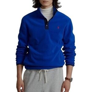 Polo Ralph Lauren Performance Fleece Pullover XXL NWT Blue 1/4 Snap Mens Jacket